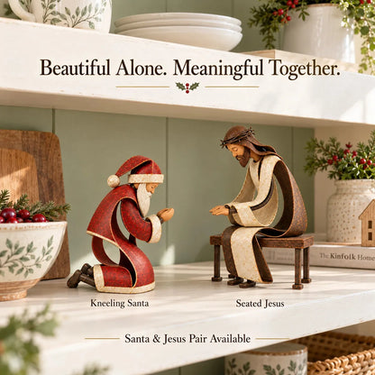 🔥🙏The True Spirit of Christmas – Santa & Jesus Figurine