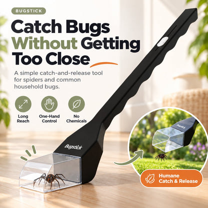 🕷️ Humane Spider & Bug Catcher | 75cm Long-Handle Release Tool