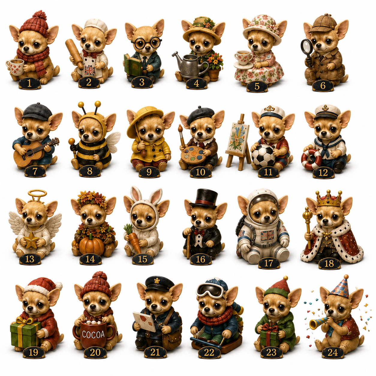 Chihuahua Jobs Advent Calendar 2026 – 24 Days of Unique Chihuahua Miniature Collectibles