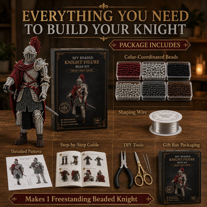⏳ Last Day 49% OFF – ⚔️ Beginner-Friendly DIY Legendary Medieval Knight 3D Beaded Figure Kit | Complete Kit with All Tools & Step-by-Step Guide Included 💕