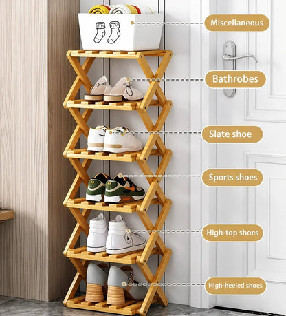 The 9-Tier No-Assembly Bamboo Rack ! ✨👟