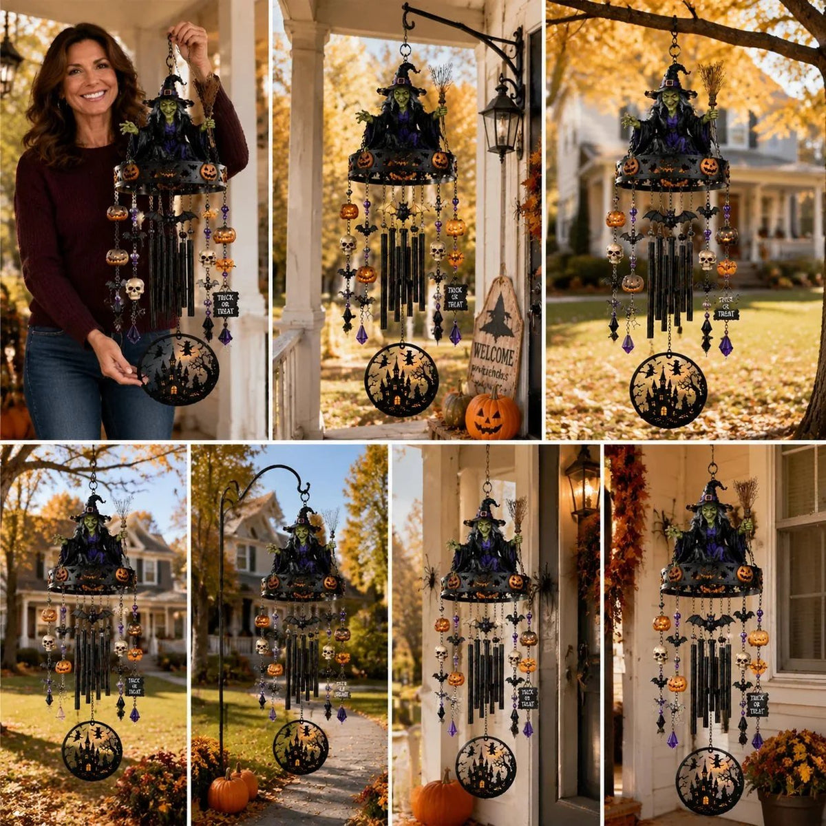 🎁🔥2026 New High-Quality Fully Handmade Custom Witch-Themed Outdoor Wind Chime