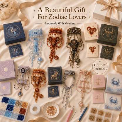 🔥 LAST DAY 49% OFF – ✨ Zodiac DIY Beaded Hand Bracelet Kit | Create Celestial Wearable Art with Seed Beads, Pearl-Style Accents & Crystal Details ♈🌙💎