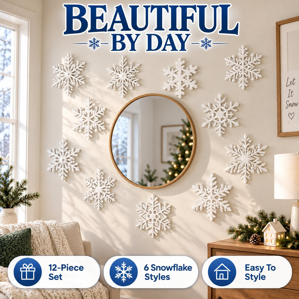 ❄️✨LED Snowflake Wall Light Set – Magical Christmas Decor