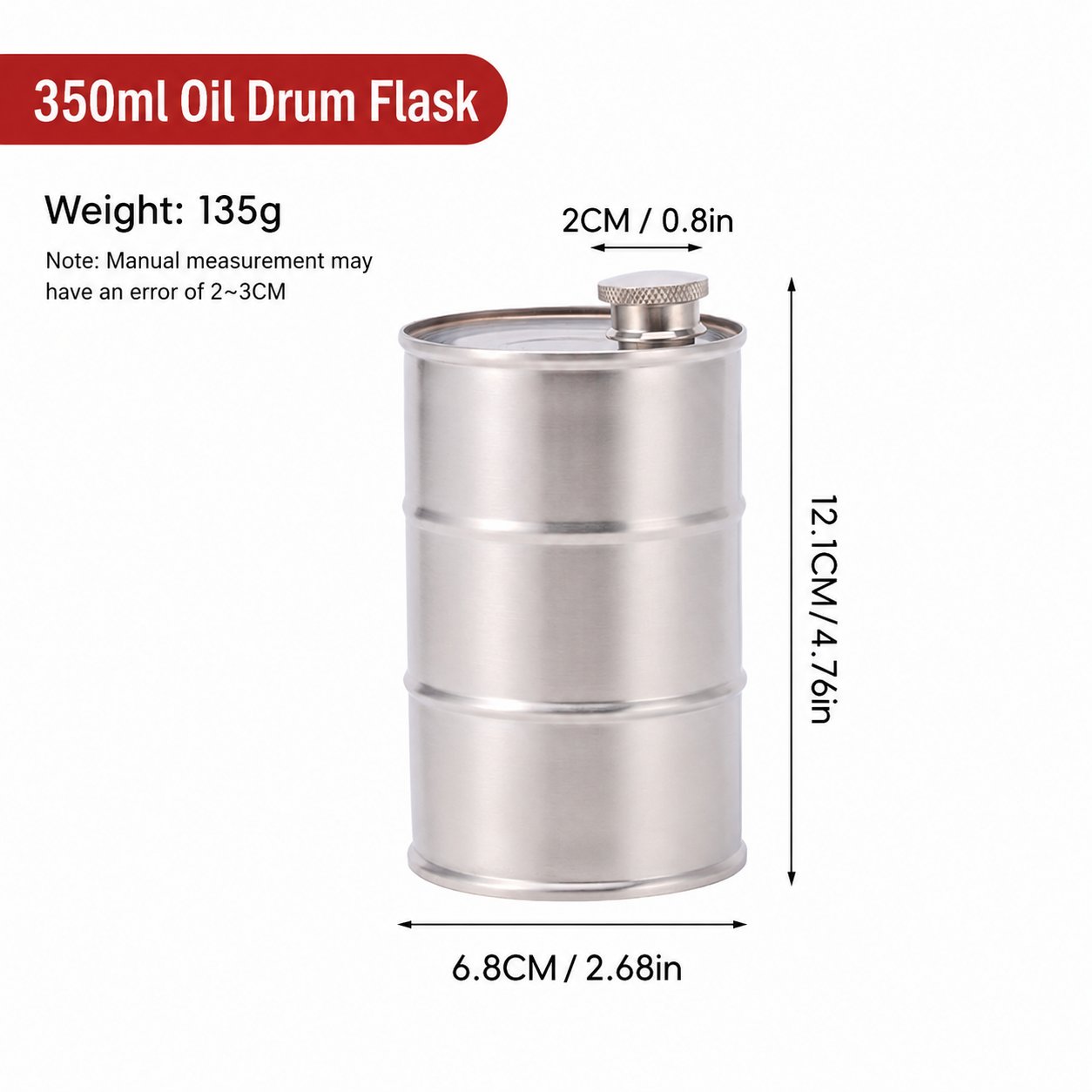 🛢️Novelty Oil‑Drum Shaped Flask | Leak‑Resistant Beverage Vessel for Auto‑Lovers & Man Cave Decor
