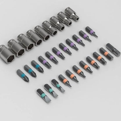 🎉🔩 Factory Direct 49% Off 🔥Over 100,000 Sold! 🛠️Freely assemble to solve all tool troubles 🛠️ 24-in-1 screwdriver set – Magnetic, compact, and portable