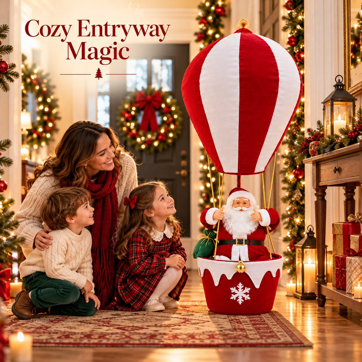 Musical Light-Up Floating Santa Decor ✨Easy Storage & Cordless Glow🎄