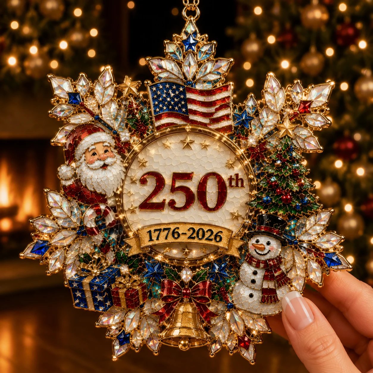 🔥🎁USA 250th Anniversary Christmas Ornament — Limited Edition Holiday Keepsake