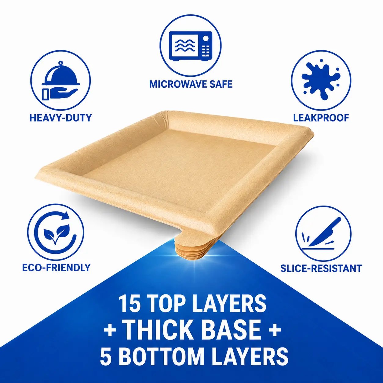 Peel Plate [9.5in X 9.5in] - 2 Month Supply of Reusable Paper Plates
