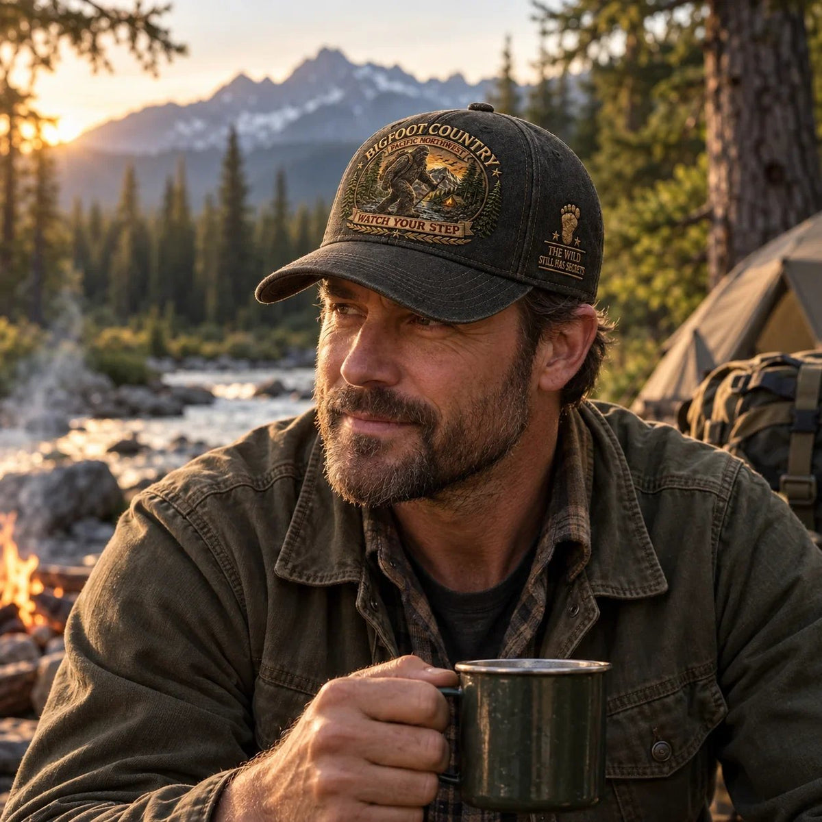 🔥LAST DAY 50% OFF - 2027 Bigfoot Country Heritage Cap – Pacific Northwest Vintage Washed Embroidered Hat