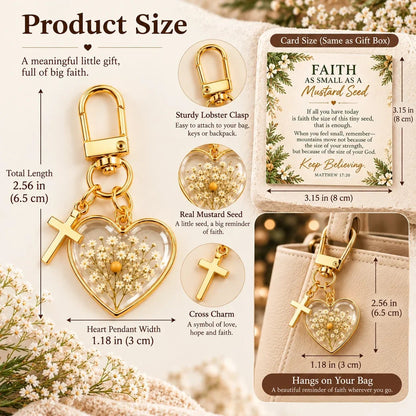 ⏳ Last Day 50% OFF –✝️ Mustard Seed Faith Keychain — Keep Believing