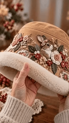 🌸 Women’s Cozy Plush-Lined Winter Bucket Hat – Floral & Animal Designs (📦Buy 2 Free Shipping)
