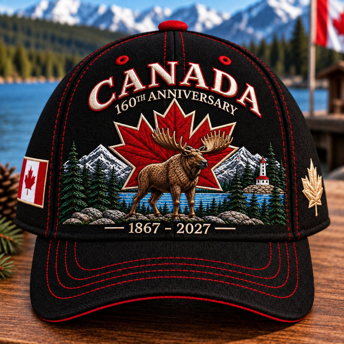 🎉 50% OFF | 🍁 Canada 160th Anniversary Embroidered Cap – 3 Colors
