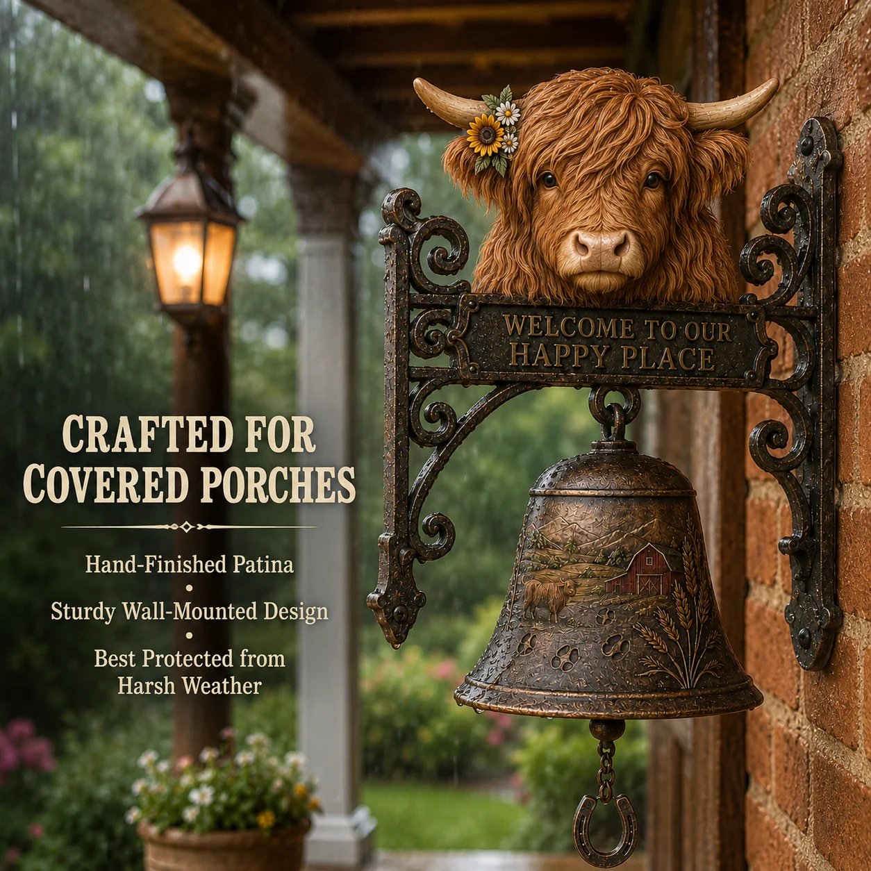 🎉🎅 2026 Christmas Gift 50% Off--🐂Highland Cow Farmhouse Welcome Bell🔔