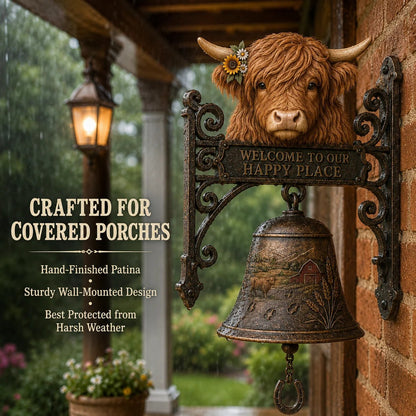 🎉🎅 2026 Christmas Gift 50% Off--🐂Highland Cow Farmhouse Welcome Bell🔔
