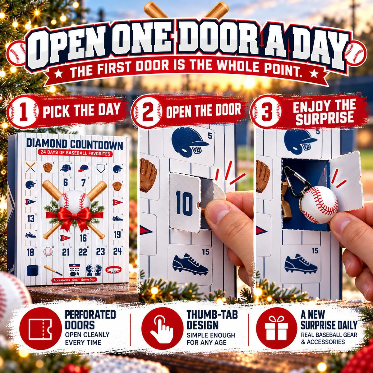 ⚾ Diamond Countdown Baseball Advent Calendar – 24-Day Surprises