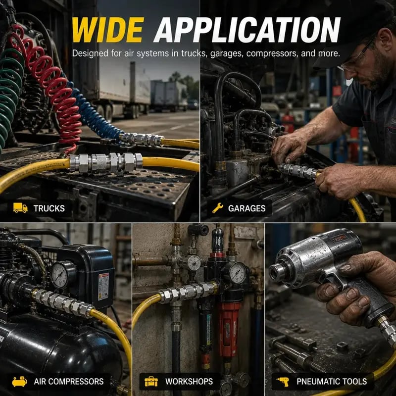 🎉Heavy-Duty Truck/RV Air Line Fitting Kit (8-Piece Set)