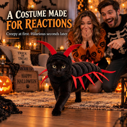 😺Halloween Cat Centipede Costume – Funny 3D Padded Creepy Crawler Outfit for Cats