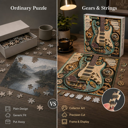 🎸 Gears & Strings 1000-Piece Steampunk Guitar Puzzle ⚙️✨