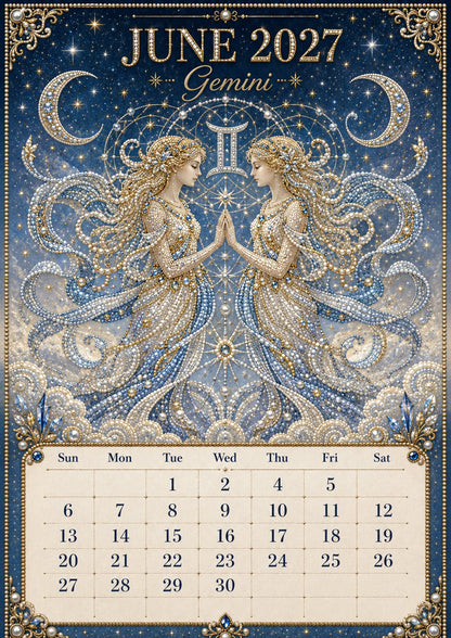 ⏳ Last Day 49% OFF – 🌙 Beginner-Friendly 2027 Twelve Zodiac Bead Art Calendar Kit | Complete Kit with Zodiac Design Base, Decorative Beads & Step-by-Step Guide Included 💕