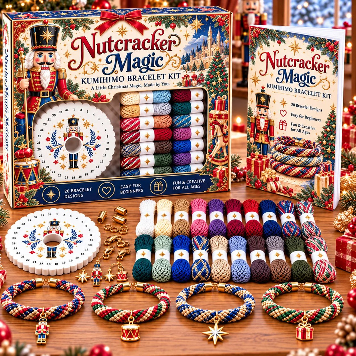 🎄 Christmas Kumihimo Bracelet Making Kit | DIY Braided Friendship Bracelets & Creative Handmade Holiday Gifts 🧶