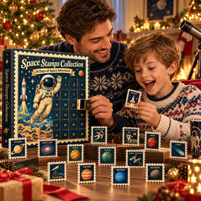 Cosmic Galaxy Advent Calendar – 24 Acrylic Space Stamp Ornaments