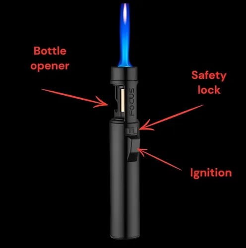 🔥Last Day 50% OFF🔥Portable Torch Lighter-🔥 1300°C of Pure Power – Windproof, Refillable & Ready for Anything! 💨🍳🏕️