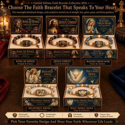 ✝️ Limited Edition Faith Bracelet Collection 2026 | 5 Sacred Designs, Comfortable Stretch Fit & Matching Devotional Gift Box 👑🕊️✨