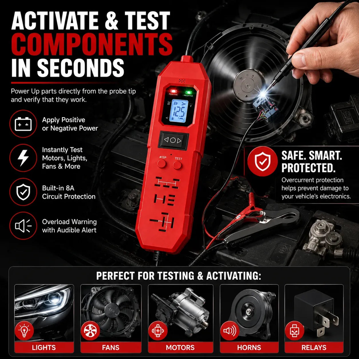 3-in-1 Automotive Power Circuit Probe & Relay Tester – 12V/24V Electrical Diagnostic Tool