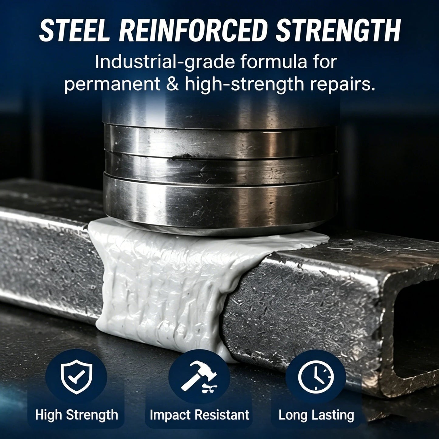 🔧Steel Reinforced Epoxy Repair Putty – Multi-Surface Moldable Epoxy for Metal, Wood & Hard Surfaces, Patch Cracks Gaps Holes, Sandable & Paintable, Water-Resistant🛠️