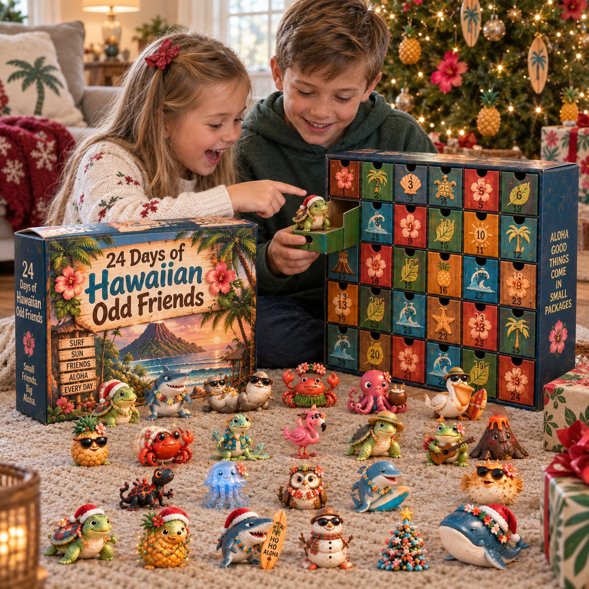 🌺 Hawaiian Odd Friends Advent Calendar – 24 Island Figures