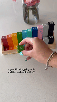 🌈Montessori Rainbow Counting Blocks – Wooden Number Learning Toy for Counting, Sorting, Stacking & Early Math Skills | Ages 3+🧠🌟