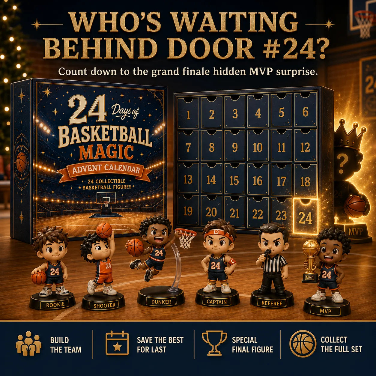 ⏳ Last Day 49% OFF – 🏀 24-Day Basketball Christmas Advent Calendar | 24 Unique Collectible Basketball Figures for Daily Surprises, Team Building & Holiday Display 🎄✨