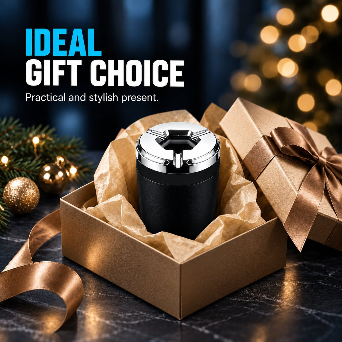🚗 Rotating-Seal Metal Car Ashtray | 3 Current Styles