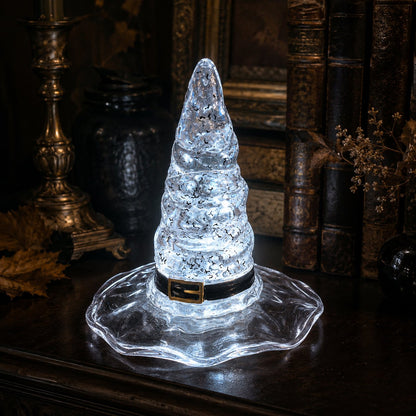🔮 Ethereal Mouth-Blown Crystal Glass Witch Hat