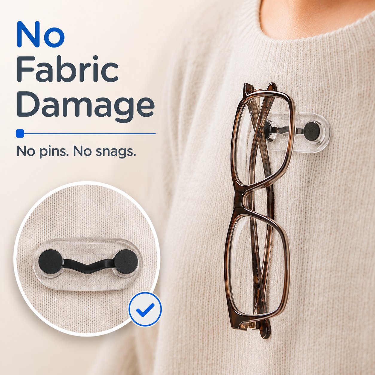 🎉🧲No Damage Clothing Magnetic Glasses Holder(3pcs)