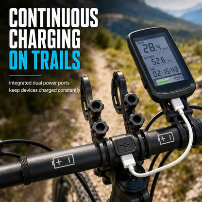 Bicycle handlebar extender – USB power supply, waterproof, and with two mounting options – extra space