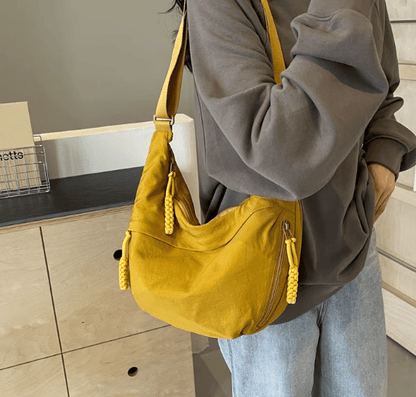 🏆5k sold this week!🔥Designer Direct Sales👜Women's Fashion Plain Color Nylon Crossbody Hobo Bag