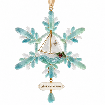 Coastal-style snowflake Christmas ornament