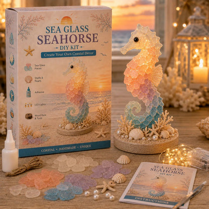 ⏳ Last Day 49% OFF – 🌊 Beginner-Friendly DIY Glowing Sea Glass-Style Ocean Art Kit Collection | Complete Kit with Sea Glass-Style Pieces, LED Lights & Step-by-Step Guide Included 💕