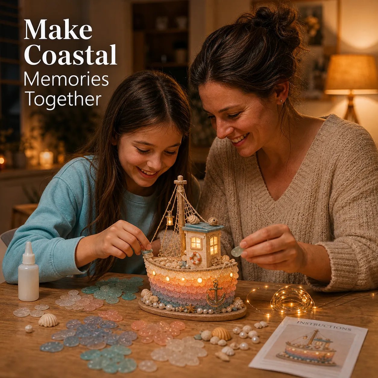 ⏳ Last Day 49% OFF – 🌅 Beginner-Friendly DIY Sunset Coast Sea Glass-Style Light Kit Collection | Complete Kit with Sea Glass-Style Pieces, LED Lights & Step-by-Step Guide Included 💕