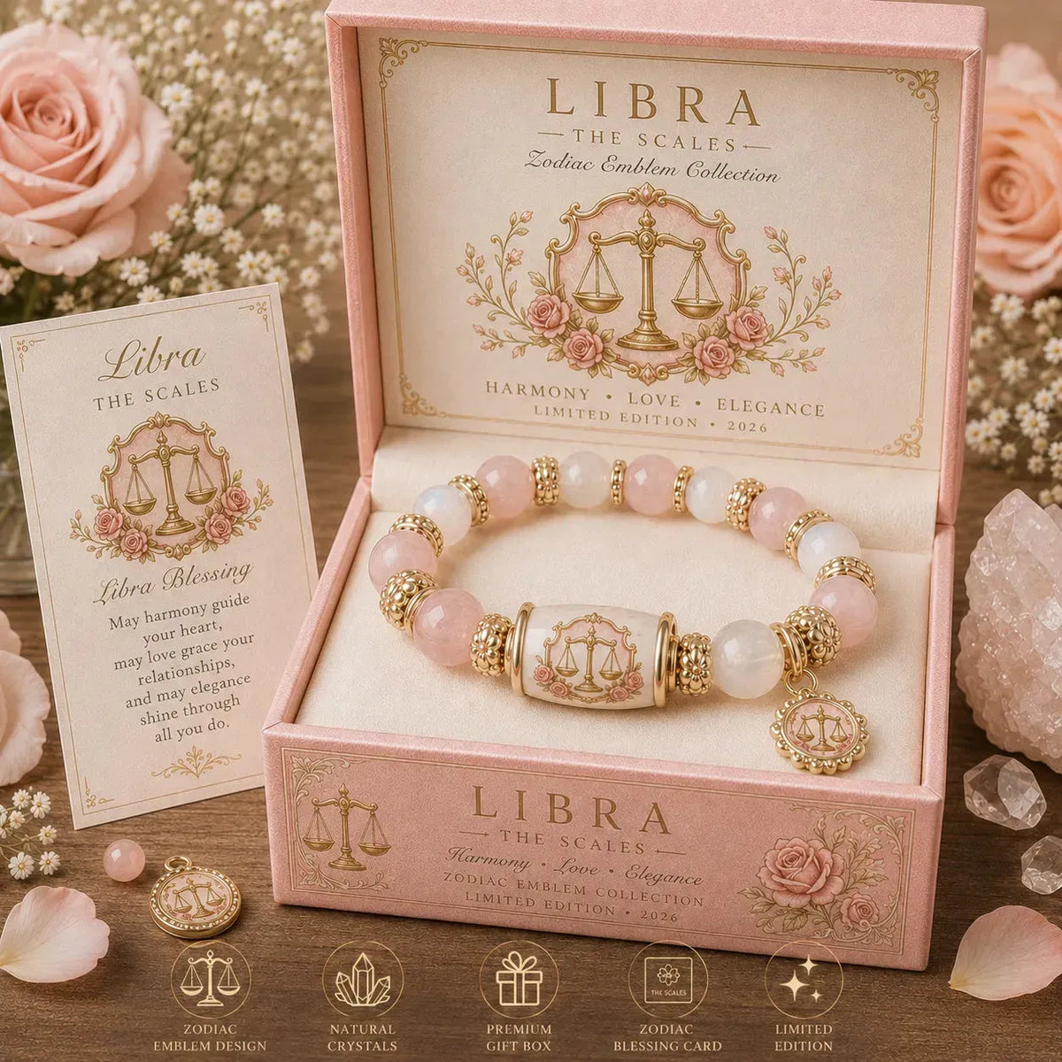 ⏳ Last Day 49% OFF – ♈ 12 Zodiac Natural Chalcedony Bracelet Collection | 10–12mm Gemstone Beads, Symbolic Zodiac Charm, Stretch Fit & Collector’s Gift Box Included ✨