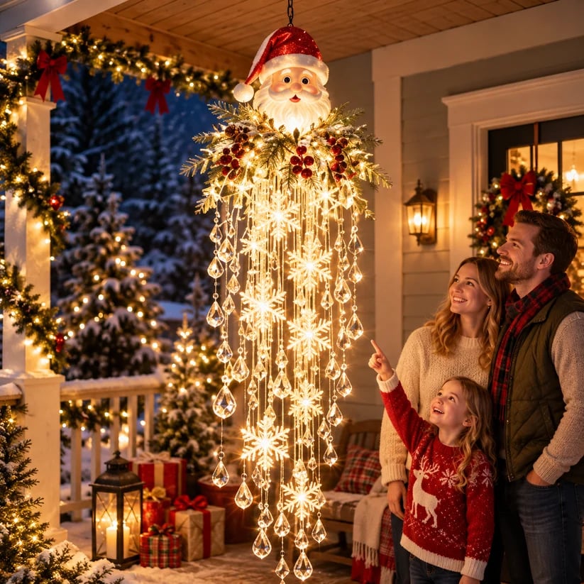 ❄️Crystal Cascade Christmas Snowflake LED Hanging Light✨