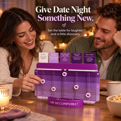 💜 Are We Compatible? Couples Conversation Game – Heart-Slider Board for Date Nights & Meaningful Moments