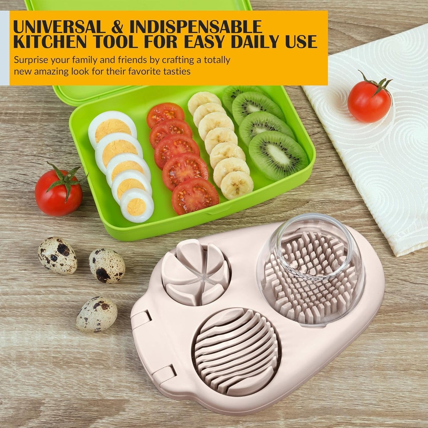 🥗Kitchen Essentials 🔪 3-in-1 Egg Slicer – Dice, Wedge, or Slice