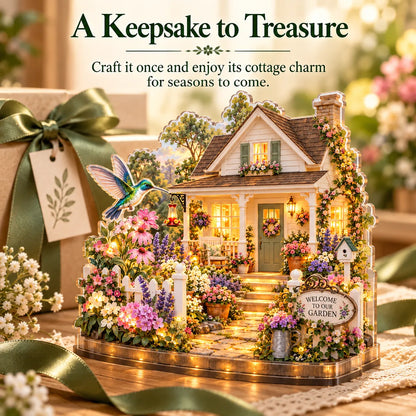 🌷DIY Layered Acrylic Garden Cottage Kit with LED Lights✨