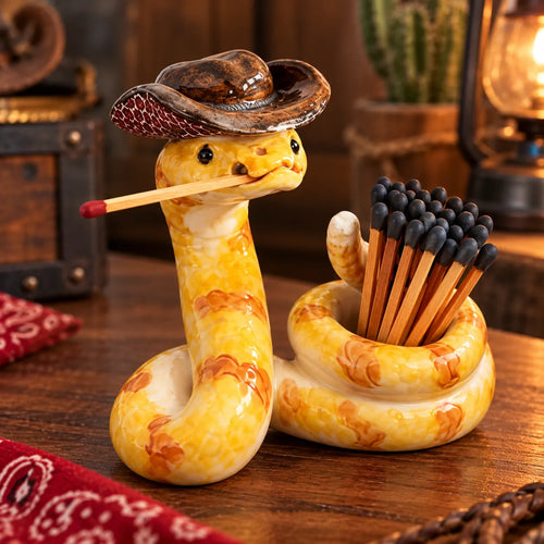 🔥LAST DAY 50% OFF🤠The Cowboy Rattler – Funny Western Match Holder🐍🔥
