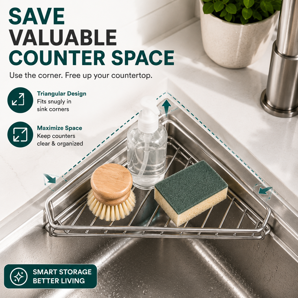 💧Corner Sink Draining Shelf✨