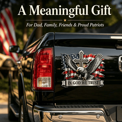 🦅In God We Trust Bald Eagle American Flag 3D Metal Car Emblem Badge