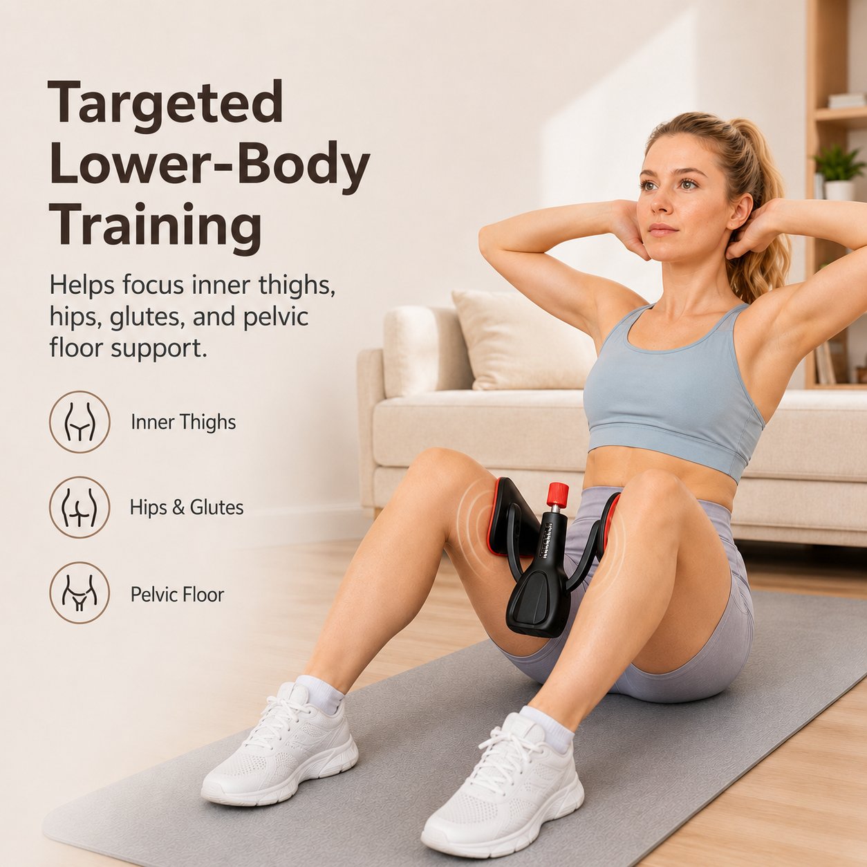 🏋️ Adjustable Counting Inner Thigh & Pelvic Floor Trainer for Home Workouts